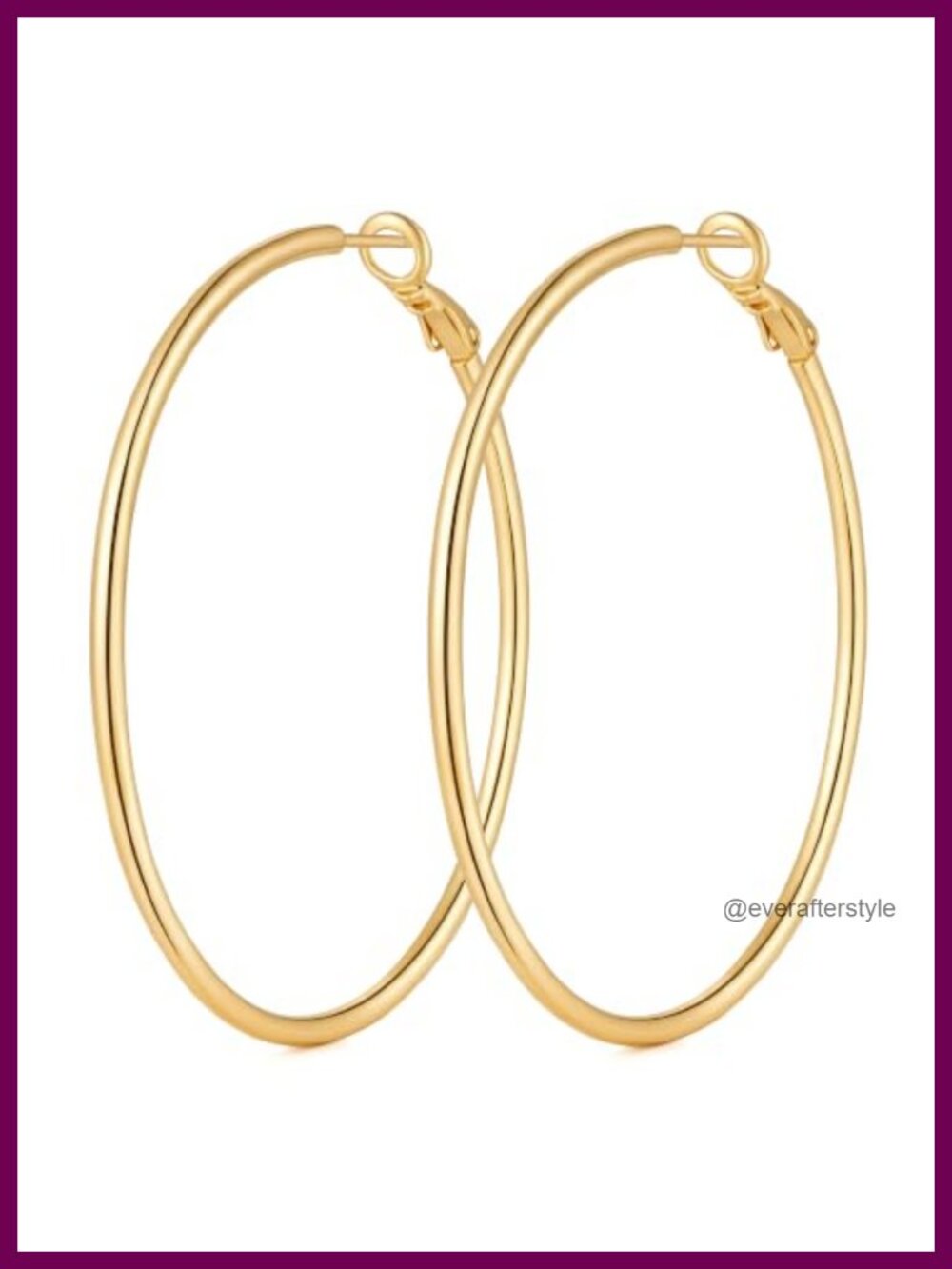 14k Gold Plated Large Hoop Earrings for Women Lightweight Hollow Tube